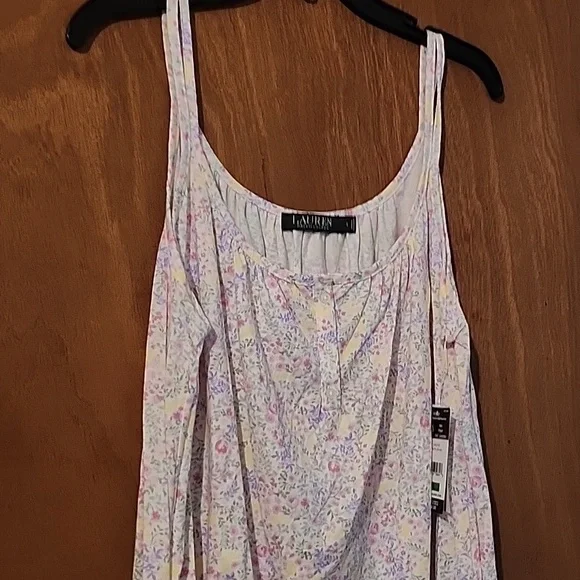 Lauren Ralph Lauren Sleeveless Short Nightgown - Multi Floral - Picture 2 of 5